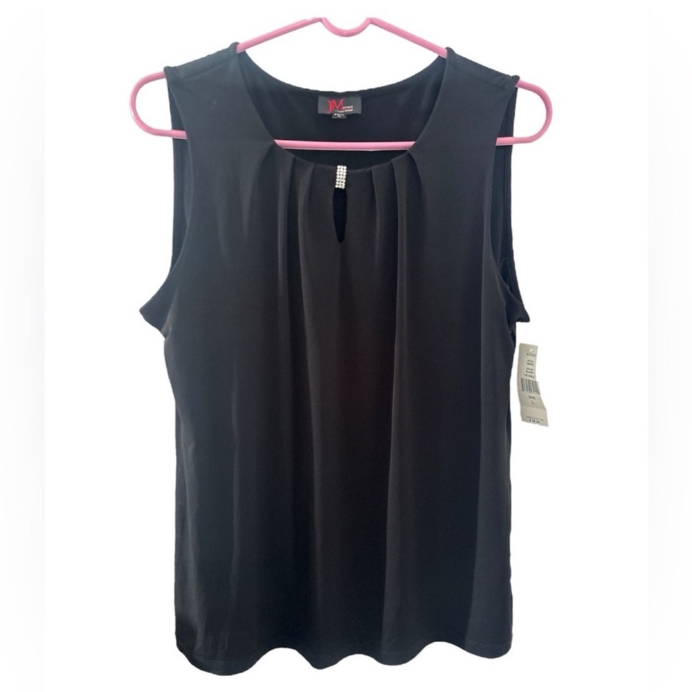 NWT JM Studio By John Meyer Basic‎ Black Tank Top Blouse Women’s Size Large